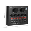 V8 Sound Card Blue Tooth Sound Mixer Board Audio Studio Equipment Live Stream Sound Card
